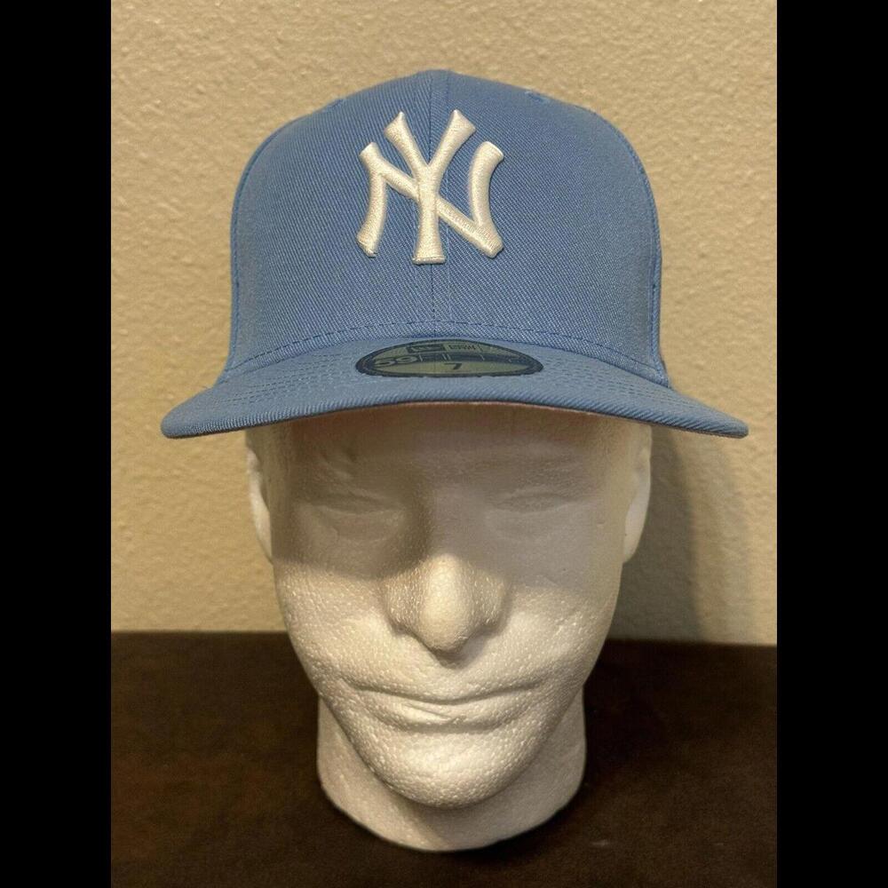 New York Yankees New Era 59FIFTY Fitted Cap HAT 1996 WS BABY LIGHT BLUE PINK NWT